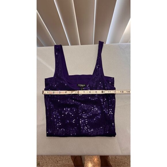 EXPRESS PURPLE SEQUENS TANK TOP SIZE MEDIUM - Picture 8 of 10